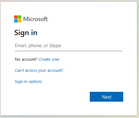 Microsoft sign-in screen for entering a Rice NetID email address