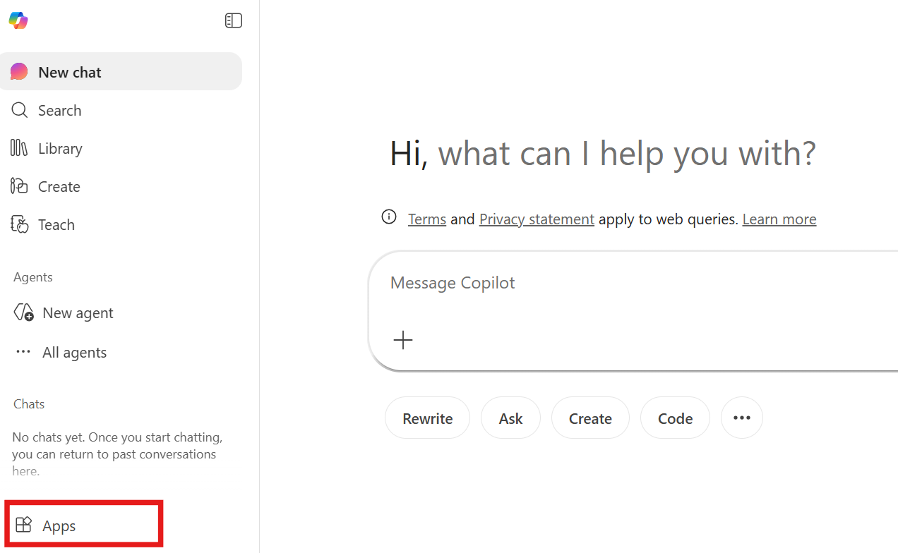 Microsoft 365 left toolbar showing the Apps button